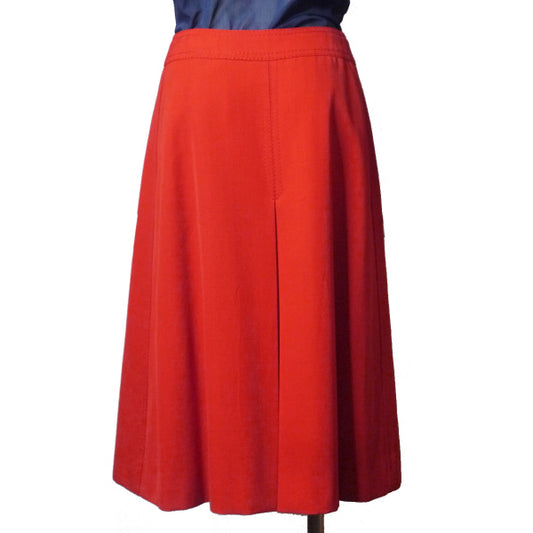 OLD CELINE　フロント馬車ボタンフレアスカート（赤）
