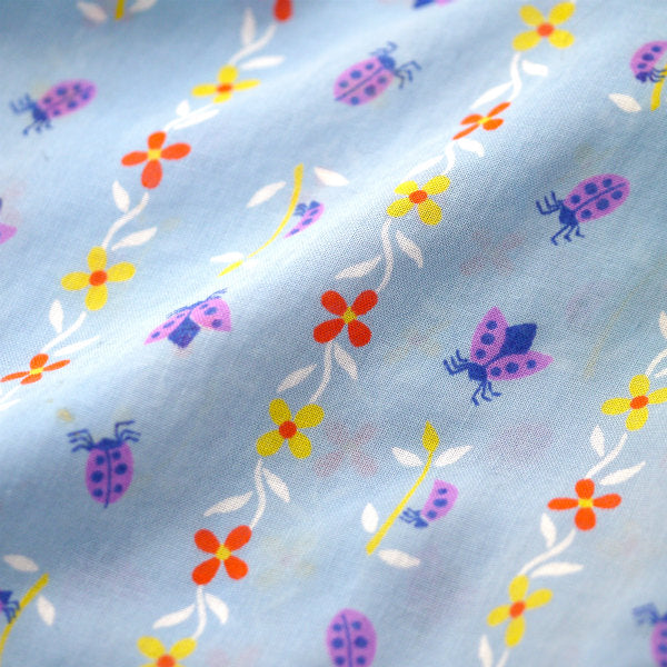 OLD CELINE　レア!!フラワー柄レトロ半袖ブラウス（水色）