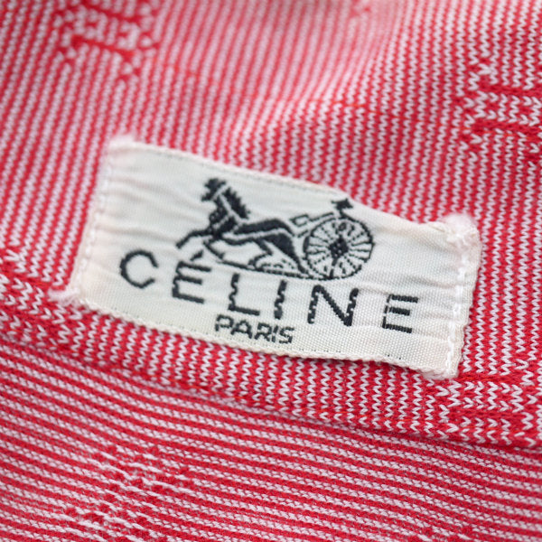 OLD CELINE　レア!!同色刺繍マカダム柄ポロシャツ（赤）