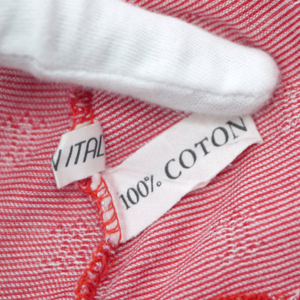 OLD CELINE　レア!!同色刺繍マカダム柄ポロシャツ（赤）