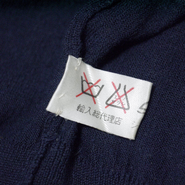 OLD CELINE　袖ロゴVネックウールニット（紺）