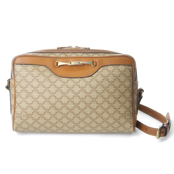 OLD CELINE マカダム柄スクエアミニショルダー（ベージュ）