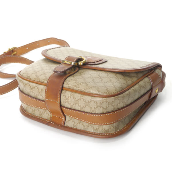 OLD CELINE マカダム柄ベルト留め具ミニショルダー（ベージュ）