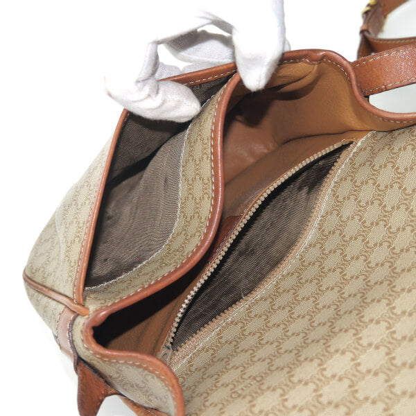 OLD CELINE マカダム柄ベルト留め具ミニショルダー（ベージュ）