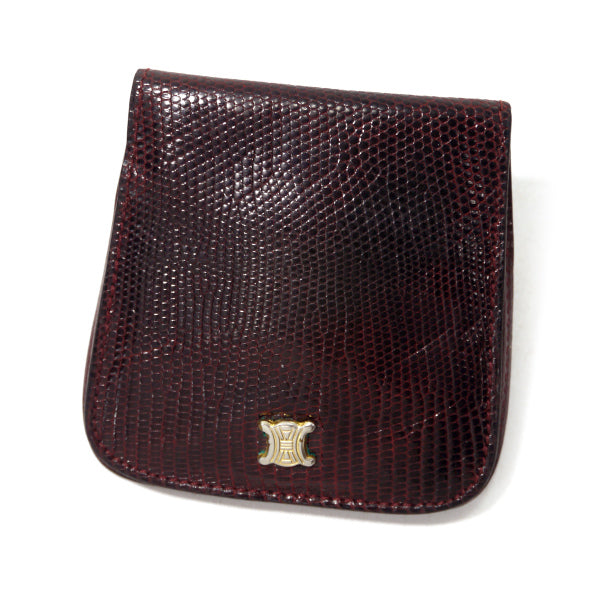OLD CELINE ブラゾン金具リザードコインケース（ボルドー）