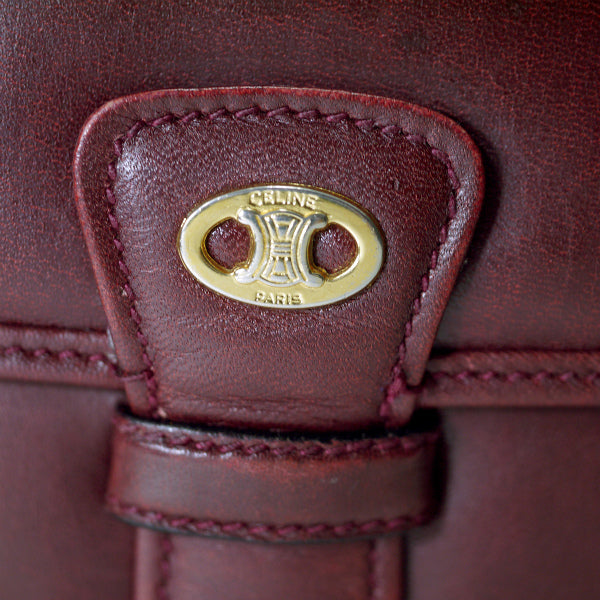 OLD CELINE マカダムロゴ金具スクエアレザーショルダー（ボルドー