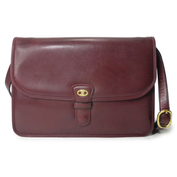 OLD CELINE　マカダムロゴ金具スクエアレザーショルダー（ボルドー）