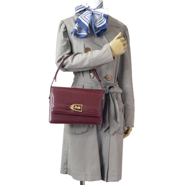 OLD CELINE　マカダムロゴ金具スクエアレザーショルダー（ボルドー）