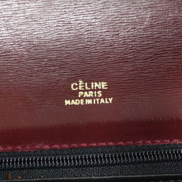OLD CELINE　マカダムロゴ金具スクエアレザーショルダー（ボルドー）