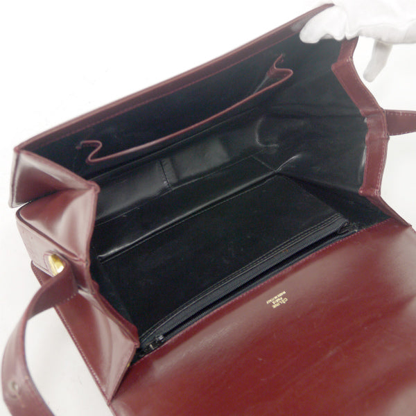 OLD CELINE　マカダムロゴ金具スクエアレザーショルダー（ボルドー）