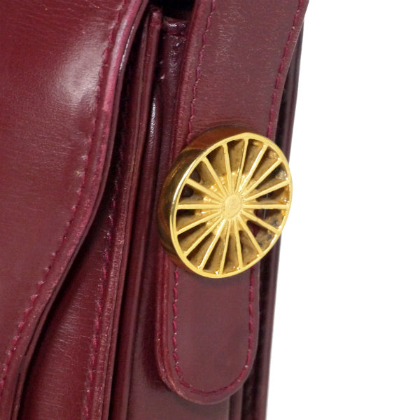 OLD CELINE　マカダムロゴ金具スクエアレザーショルダー（ボルドー）