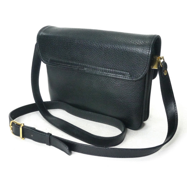 OLD CELINE　型押しレザーマカダムロゴエンボスショルダー（黒）