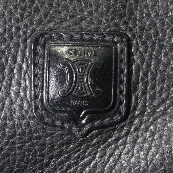 OLD CELINE　型押しレザーマカダムロゴエンボスショルダー（黒）