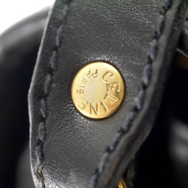 OLD CELINE　型押しレザーマカダムロゴエンボスショルダー（黒）