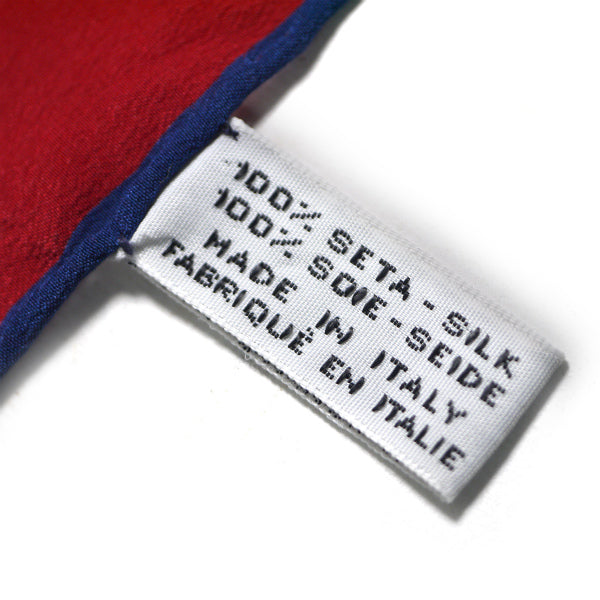 OLD CELINE　チェーン柄 中判シルクスカーフ（赤系）