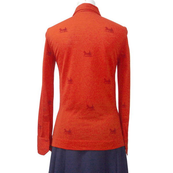 OLD CELINE　馬車柄ウールブラウス（赤）