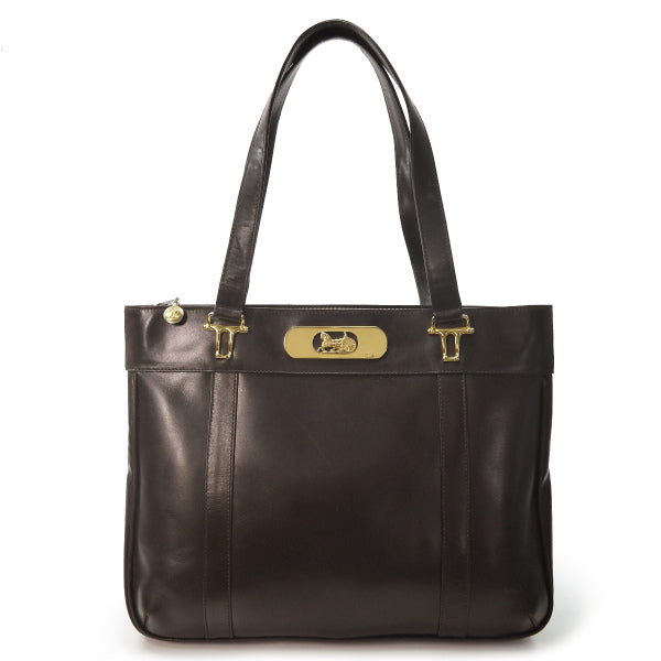 OLD CELINE 馬車金具トートバッグ（濃茶・総革）