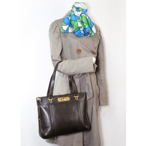 OLD CELINE 馬車金具トートバッグ（濃茶・総革）