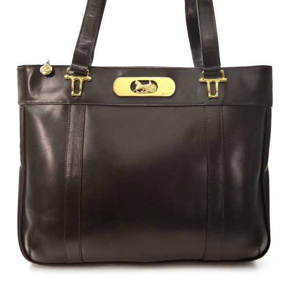OLD CELINE 馬車金具トートバッグ（濃茶・総革）