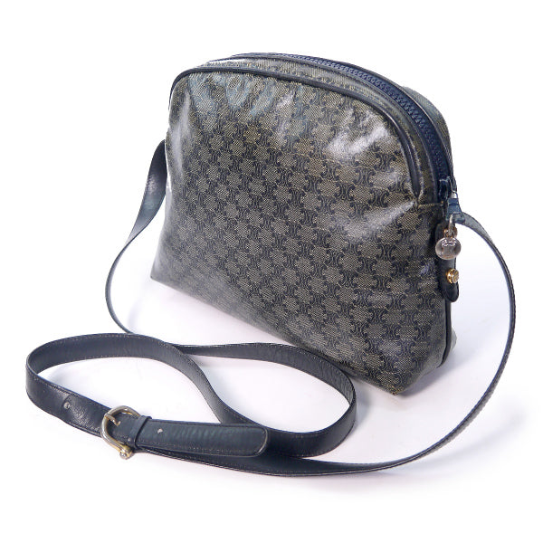 OLD CELINE マカダム柄半円ポシェット（黒）