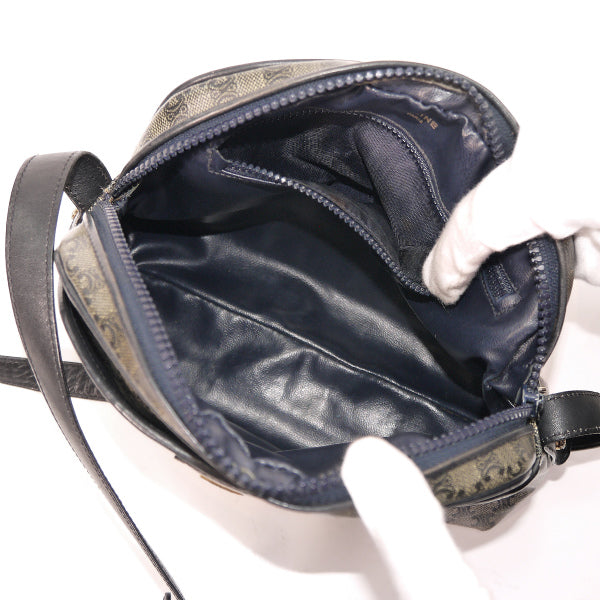 OLD CELINE マカダム柄半円ポシェット（黒）