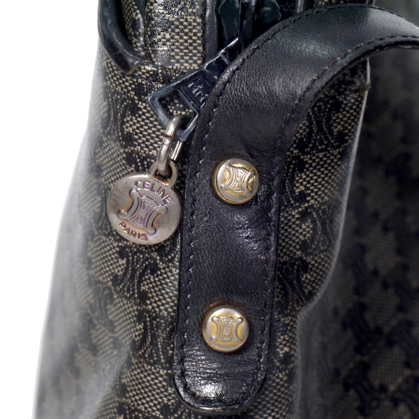 OLD CELINE マカダム柄半円ポシェット（黒）