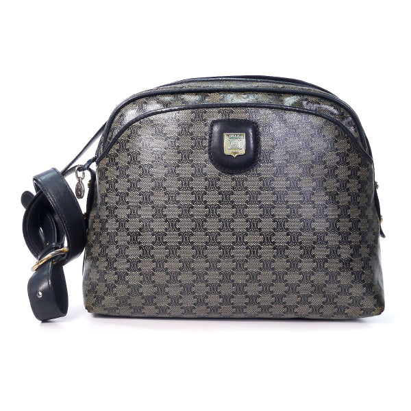 OLD CELINE マカダム柄半円ポシェット（黒）