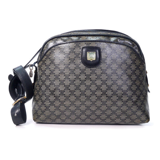 OLD CELINE マカダム柄半円ポシェット（黒）