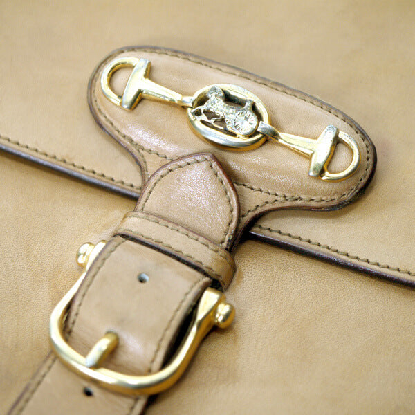 OLD CELINE アンティーク馬車×ビット総革ショルダー（ベージュ）