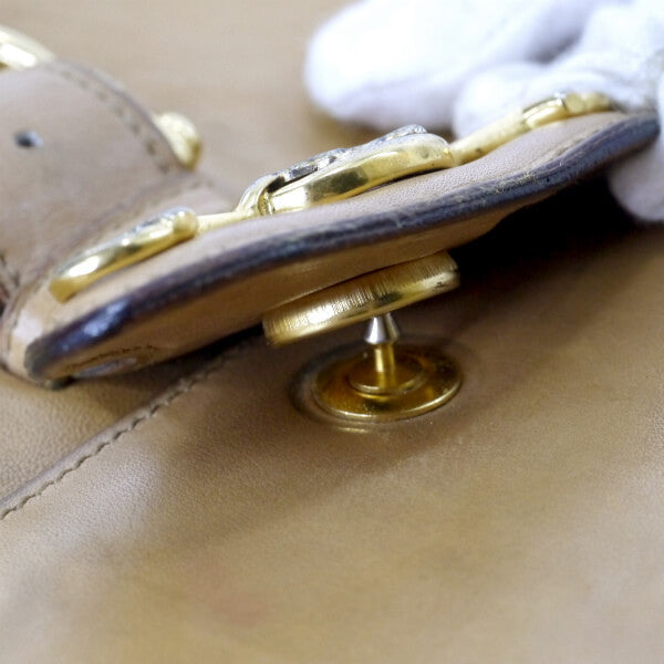 OLD CELINE アンティーク馬車×ビット総革ショルダー（ベージュ）