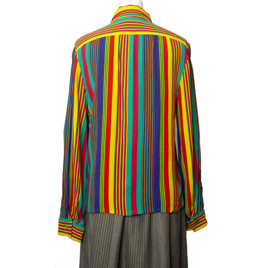 OLD CELINE　マルチカラーストライプシャツブラウス