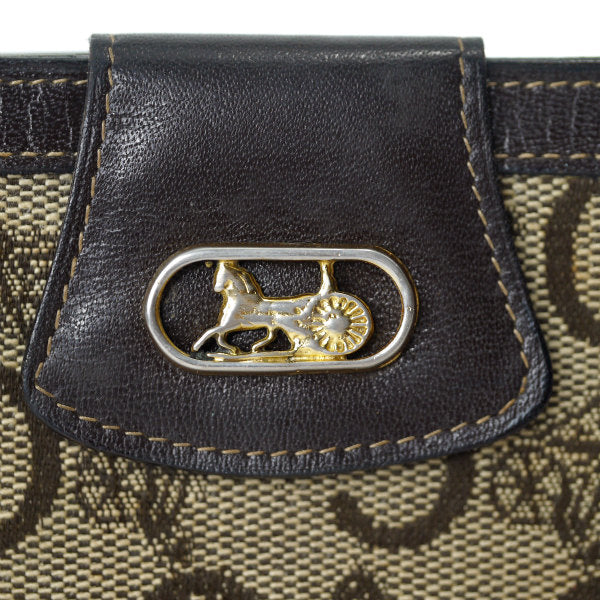 OLD CELINE 馬車柄ジャガードWホック折財布（茶）