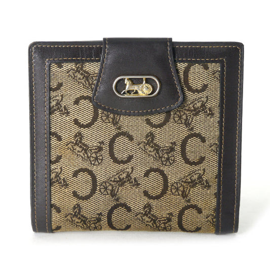 OLD CELINE 馬車柄ジャガードWホック折財布（茶）