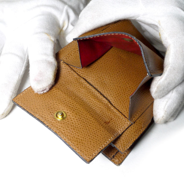 OLD CELINE シボレザーコンパクト折財布（キャメル）