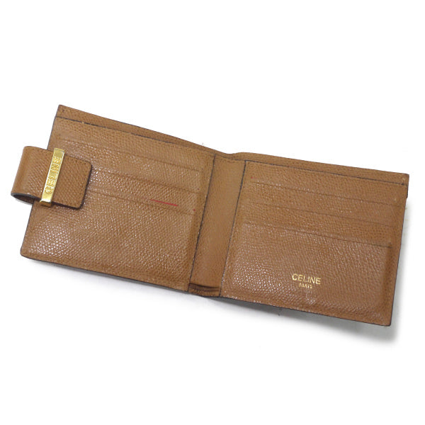 OLD CELINE シボレザーコンパクト折財布（キャメル）