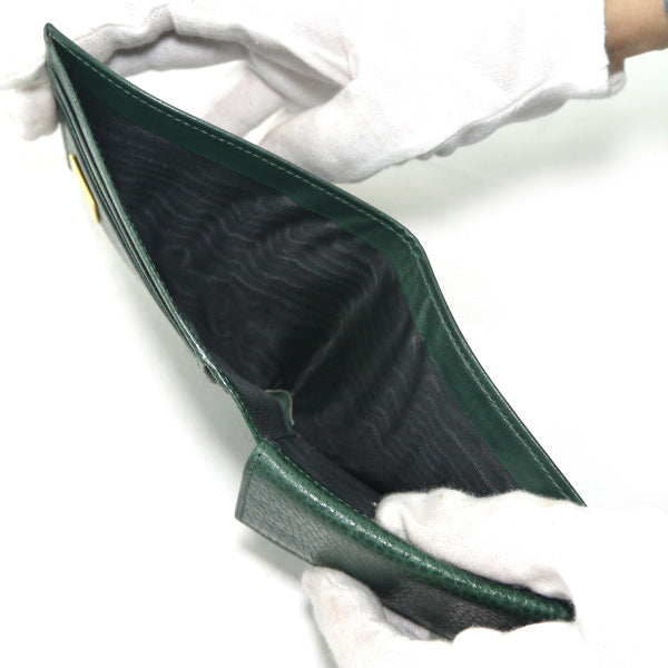 OLD CELINE シボレザーコンパクト折財布（濃緑）