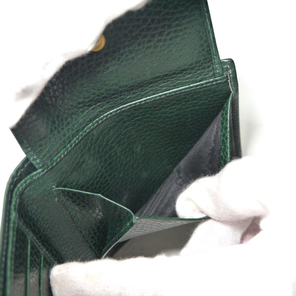 OLD CELINE シボレザーコンパクト折財布（濃緑）