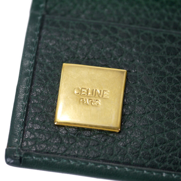 OLD CELINE シボレザーコンパクト折財布（濃緑）
