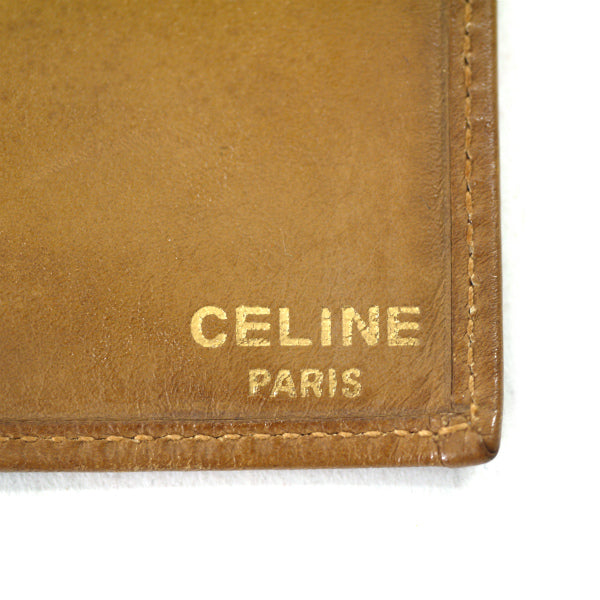 OLD CELINE 総革マカダムロゴがま口折財布（茶）