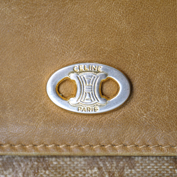 OLD CELINE マカダム柄がま口折財布（ベージュ）