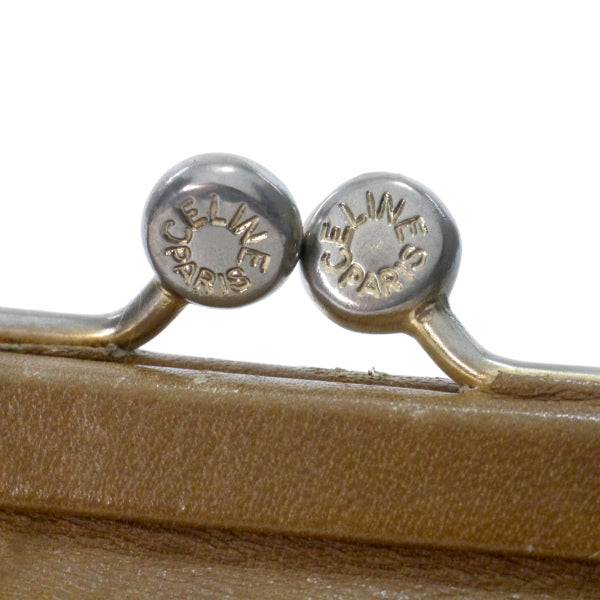 OLD CELINE マカダム柄がま口折財布（ベージュ）