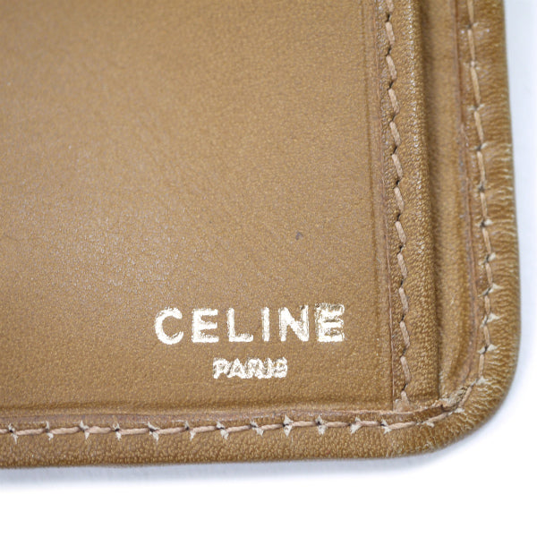 OLD CELINE マカダム柄がま口折財布（ベージュ）