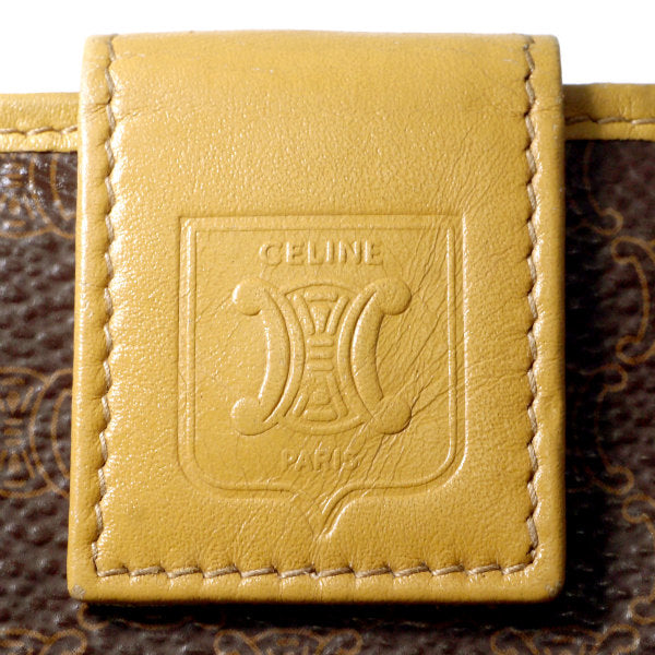 OLD CELINE マカダム柄がま口折財布（茶）