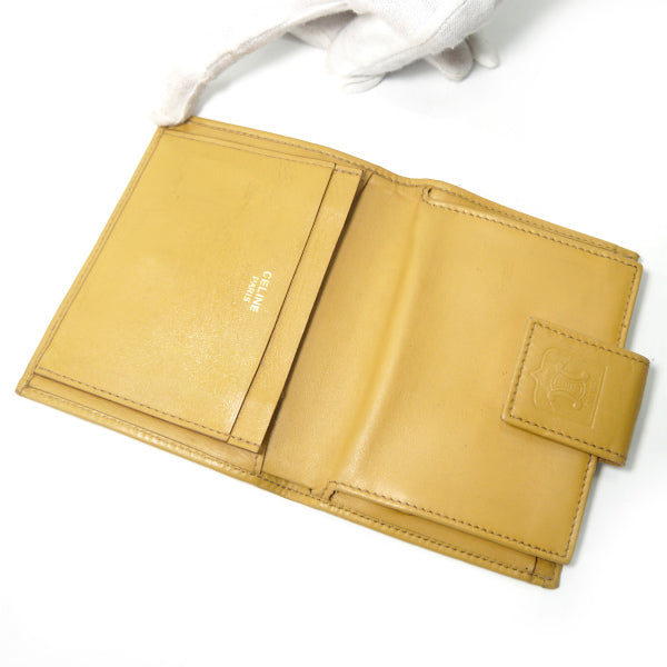 OLD CELINE マカダム柄がま口折財布（茶）