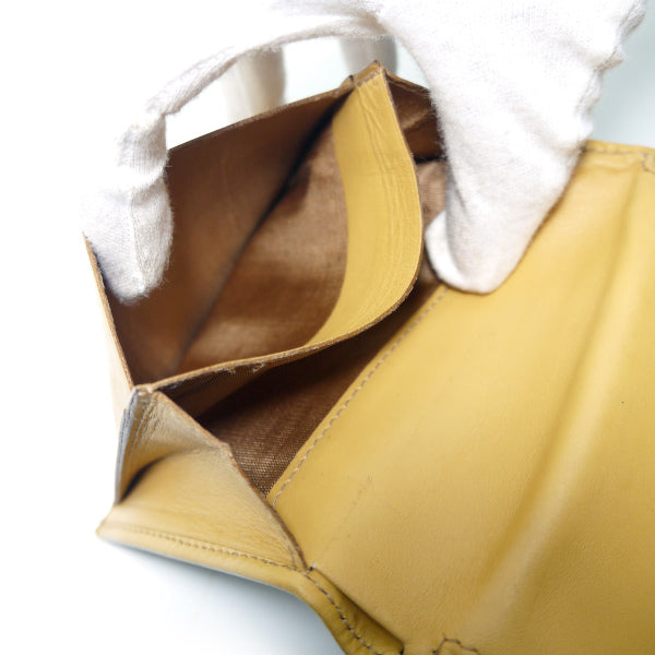 OLD CELINE マカダム柄がま口折財布（茶）