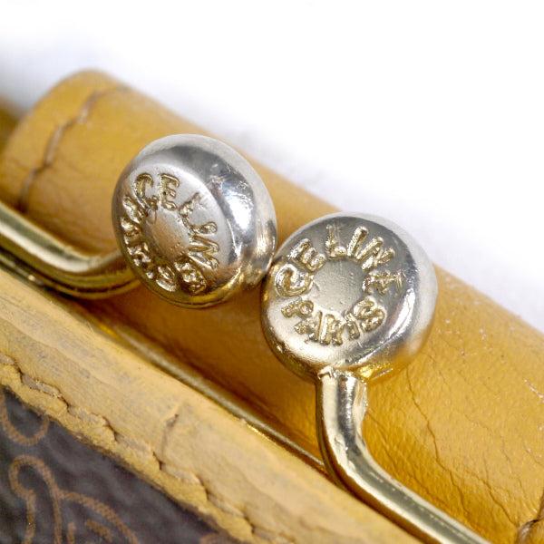 OLD CELINE マカダム柄がま口折財布（茶）