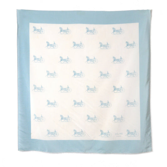 OLD CELINE　馬車柄 中判シルクスカーフ（水色）