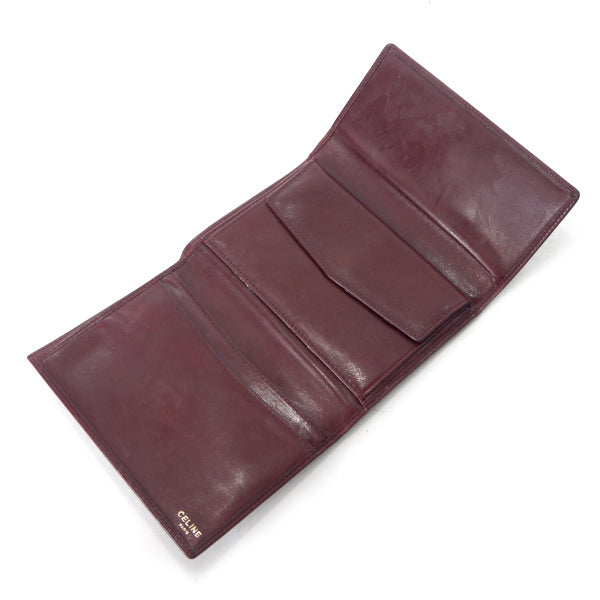 OLD CELINE 総革マカダムロゴ折財布（ボルドー）