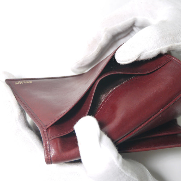 OLD CELINE 総革マカダムロゴ折財布（ボルドー）