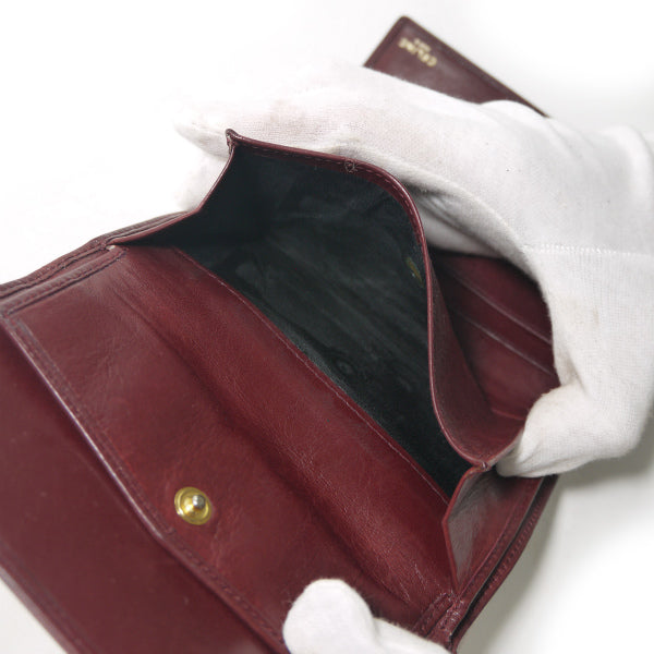 OLD CELINE 総革マカダムロゴ折財布（ボルドー）